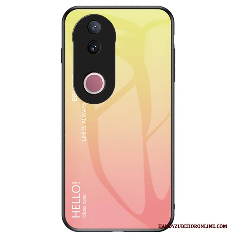 Hülle Für Vivo V50 5g Gehärtetes Glas Aufschrift „hello“