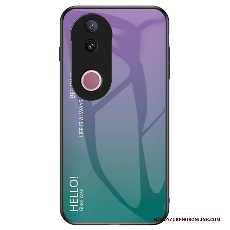 Hülle Für Vivo V50 5g Gehärtetes Glas Aufschrift „hello“