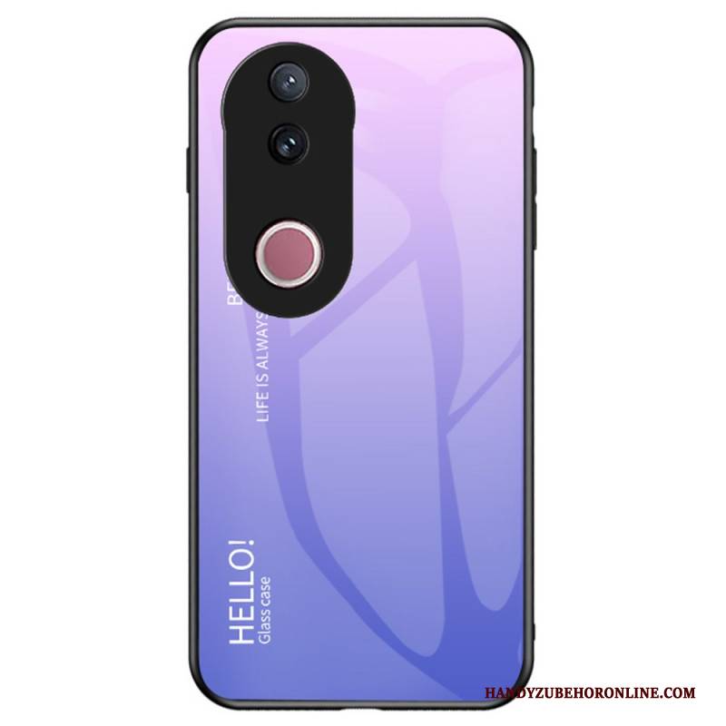 Hülle Für Vivo V50 5g Gehärtetes Glas Aufschrift „hello“