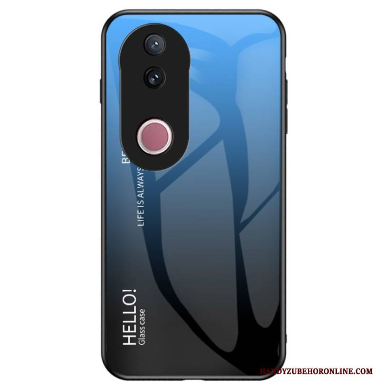 Hülle Für Vivo V50 5g Gehärtetes Glas Aufschrift „hello“