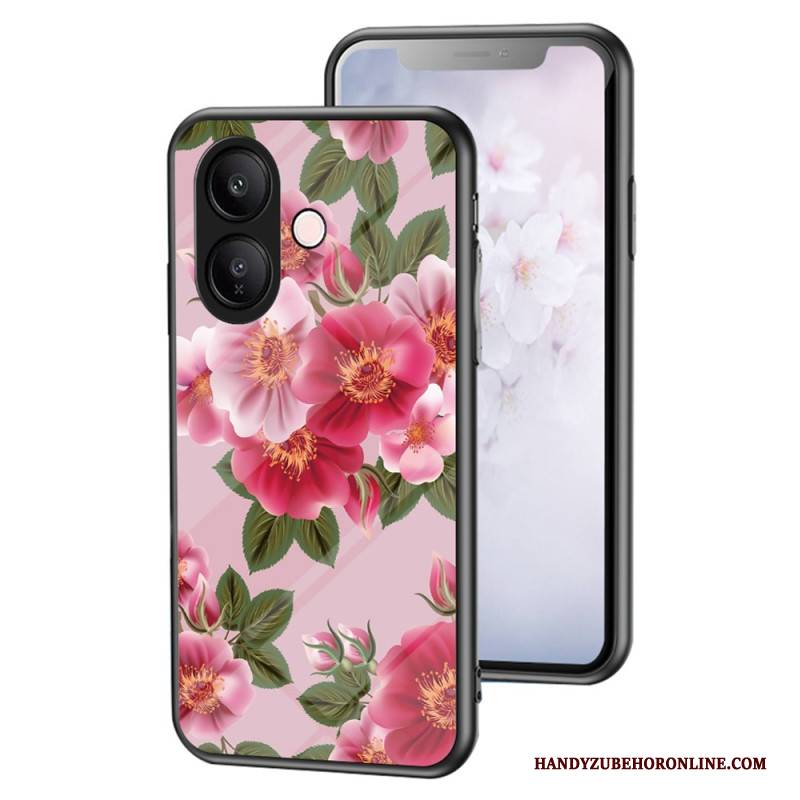 Hülle Für Vivo V60 Lite Gehärtetes Glas Mit Blumenmuster