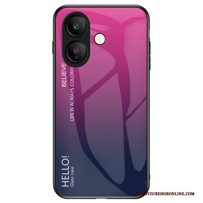 Hülle Für Vivo V60 Lite Gehärtetes Glas Mit Hello-motiv