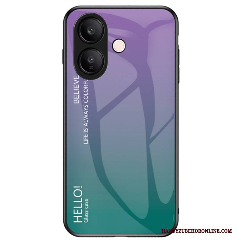 Hülle Für Vivo V60 Lite Gehärtetes Glas Mit Hello-motiv