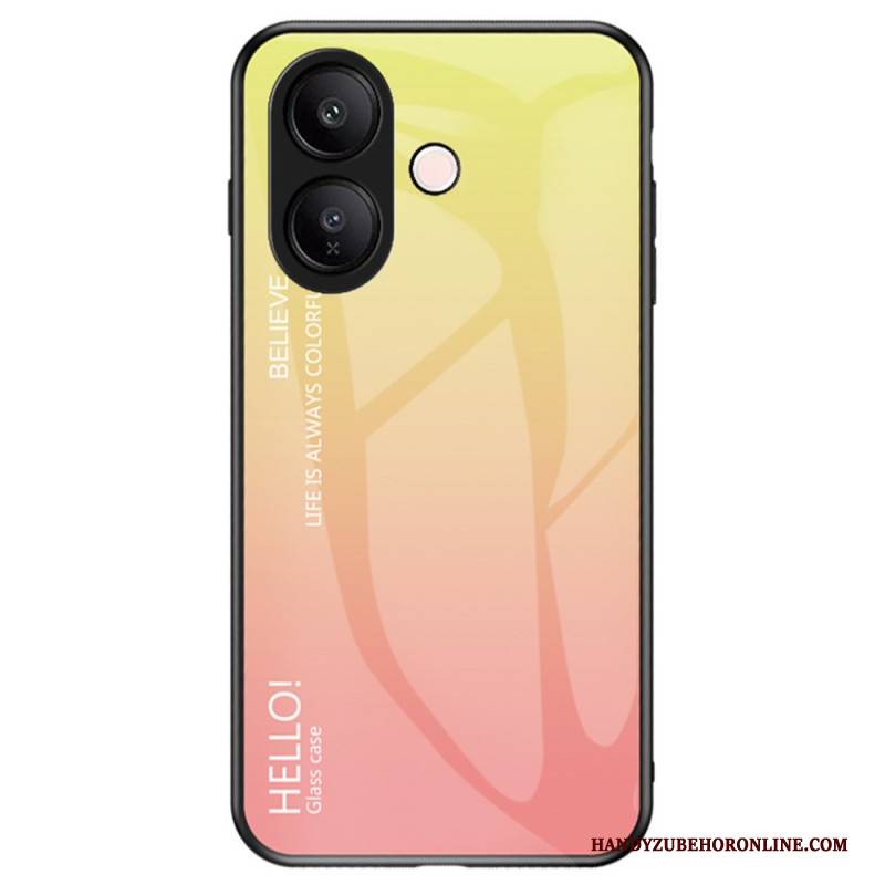 Hülle Für Vivo V60 Lite Gehärtetes Glas Mit Hello-motiv