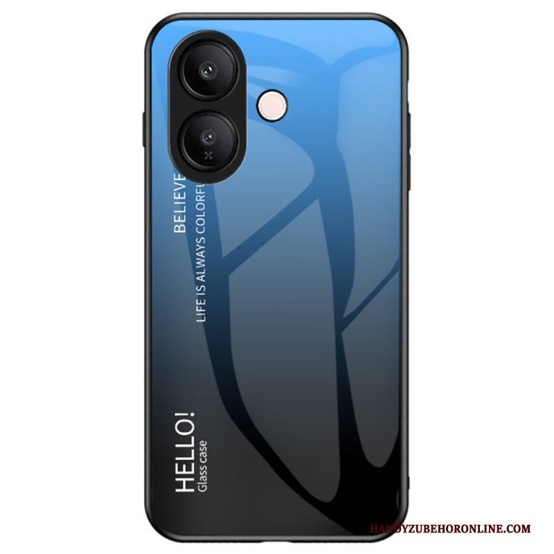 Hülle Für Vivo V60 Lite Gehärtetes Glas Mit Hello-motiv