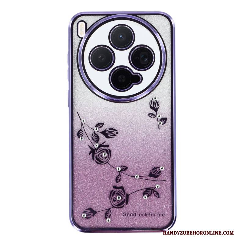 Hülle Für Vivo X300 Kadem Ringhalter Mit Blumen Und Strasssteinen