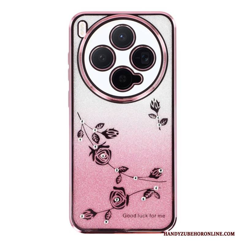 Hülle Für Vivo X300 Kadem Ringhalter Mit Blumen Und Strasssteinen