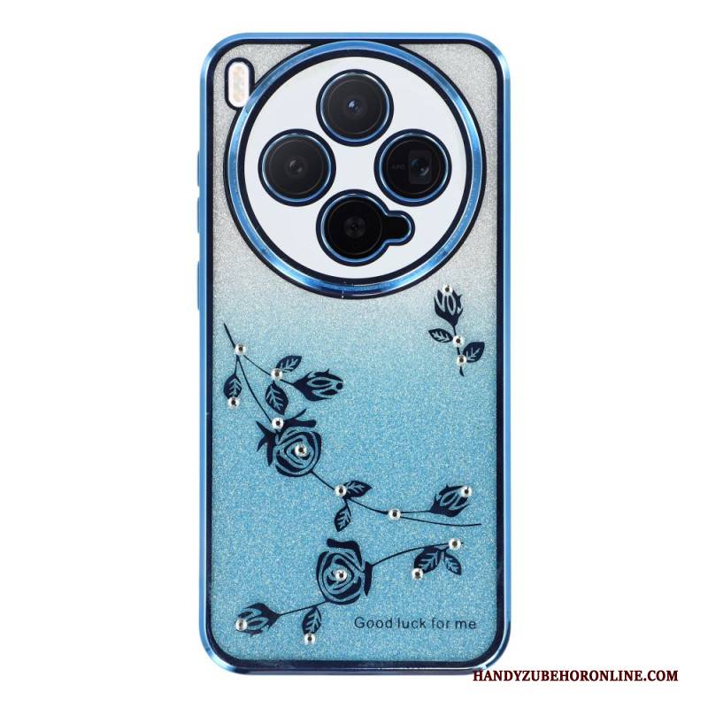 Hülle Für Vivo X300 Kadem Ringhalter Mit Blumen Und Strasssteinen