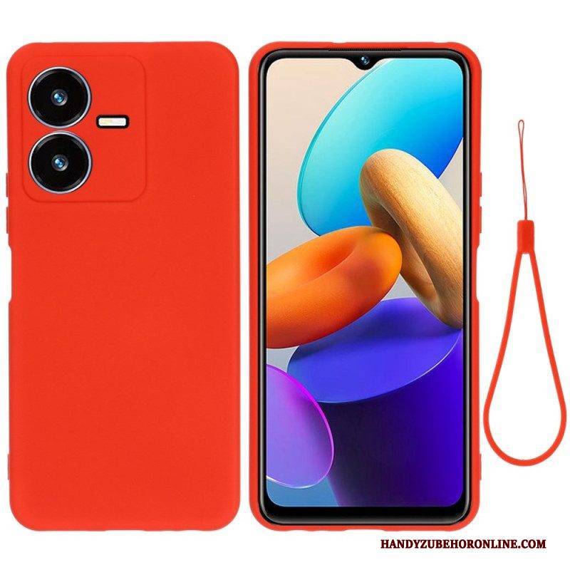 Hülle Für Vivo Y22s Flüssigsilikon Mit Lanyard