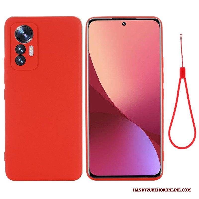 Hülle Für Xiaomi 12 Lite Mit Kordel Riemchen Aus Flüssigem Silikon