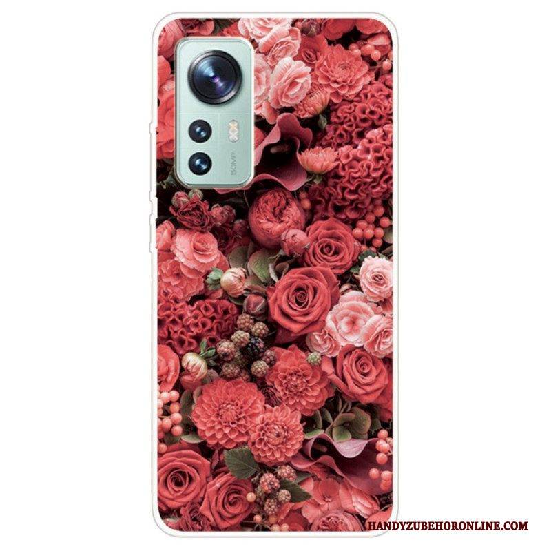 Hülle Für Xiaomi 12 Pro Blumenvariation Aus Silikon