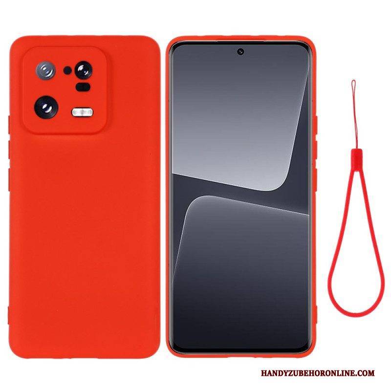 Hülle Für Xiaomi 13 Pro Flüssigsilikon Mit Lanyard