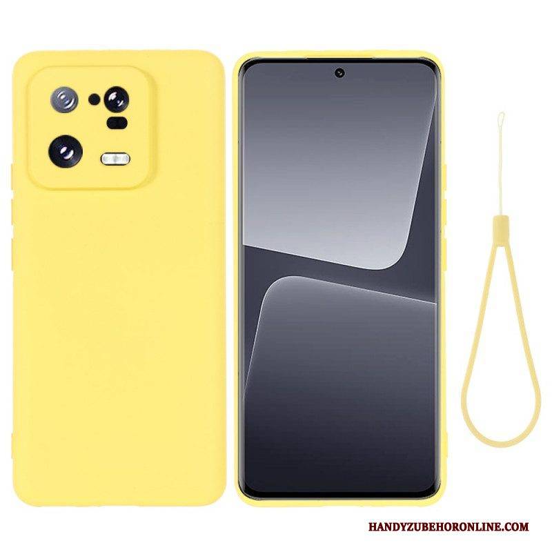 Hülle Für Xiaomi 13 Pro Flüssigsilikon Mit Lanyard