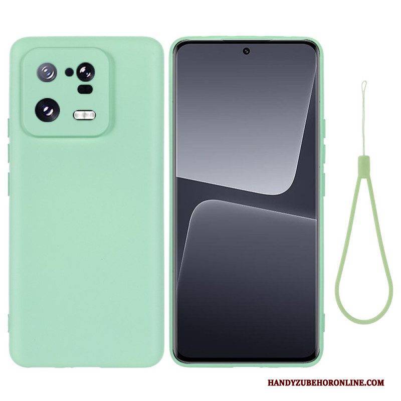 Hülle Für Xiaomi 13 Pro Flüssigsilikon Mit Lanyard