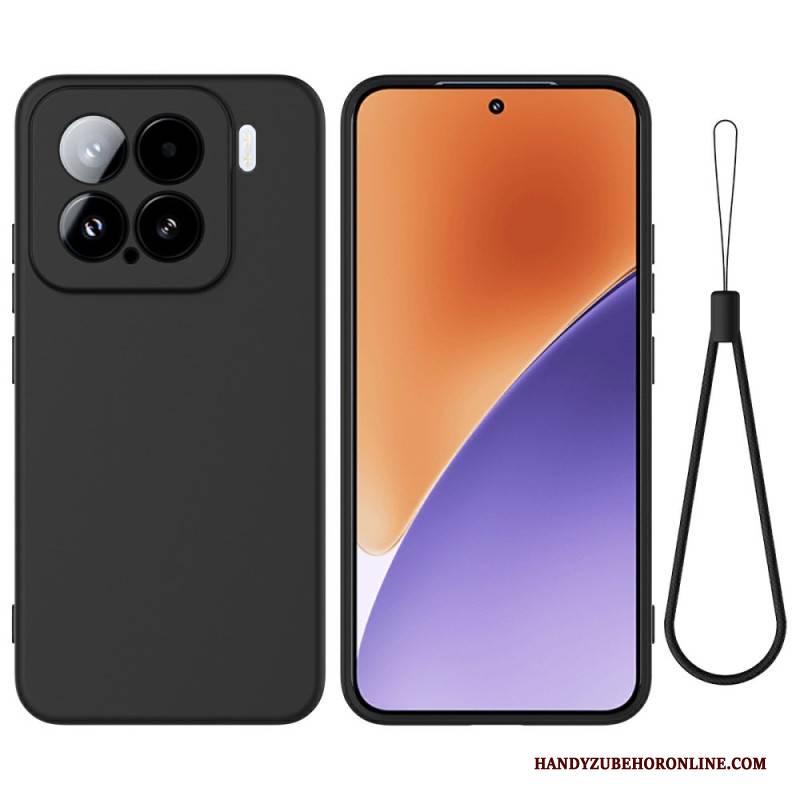 Hülle Für Xiaomi 15 Trageband Aus Flüssigsilikon
