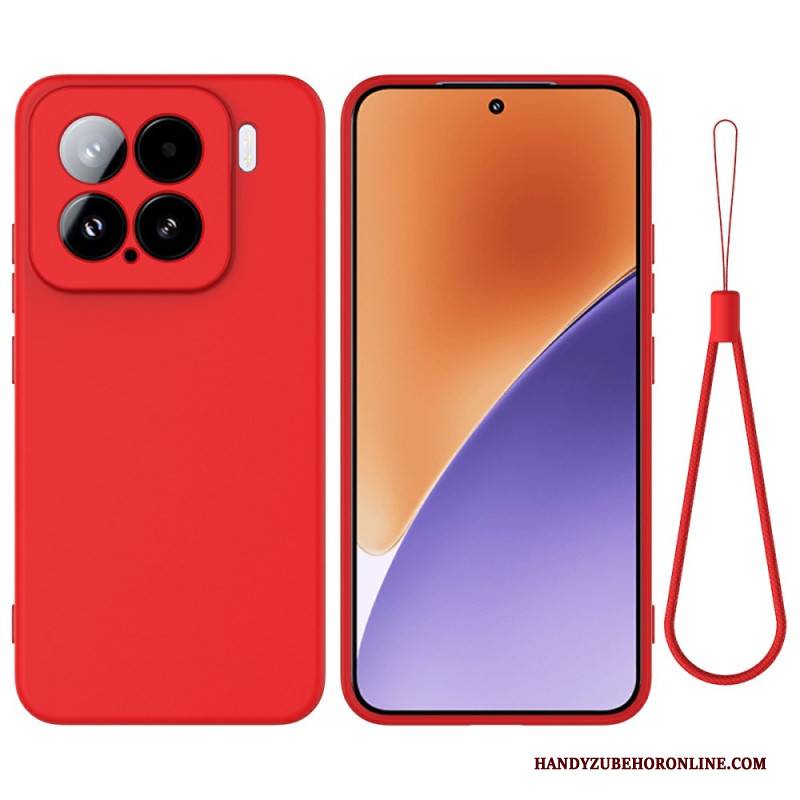 Hülle Für Xiaomi 15 Trageband Aus Flüssigsilikon