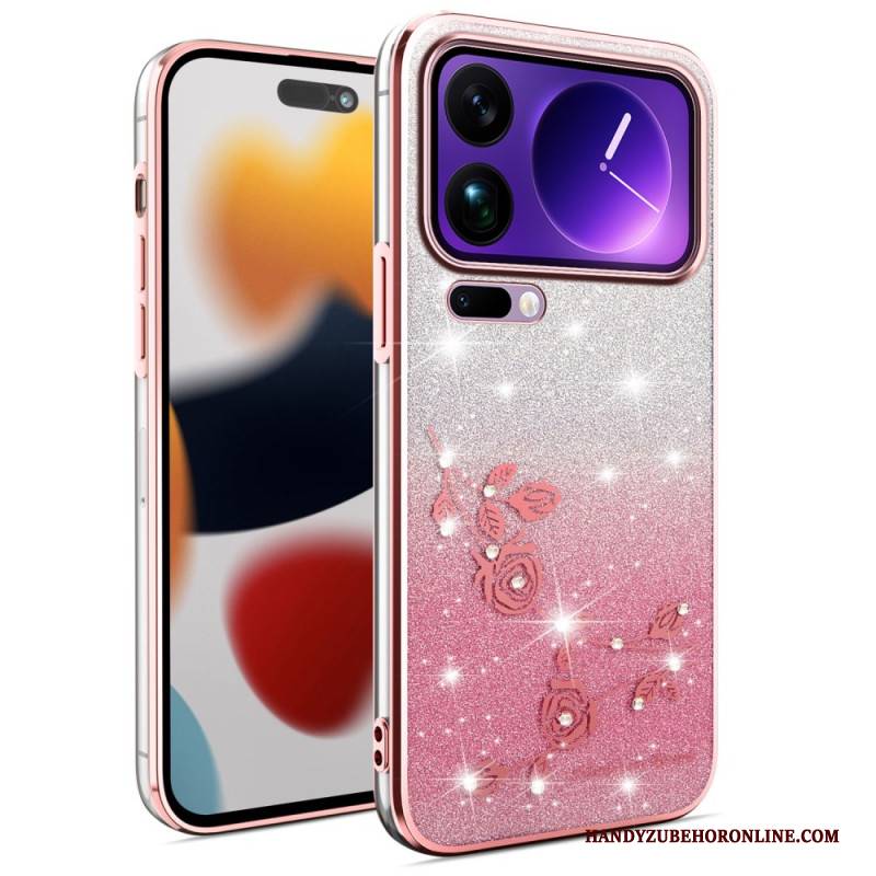 Hülle Für Xiaomi 17 Pro Blumen Und Strasssteine