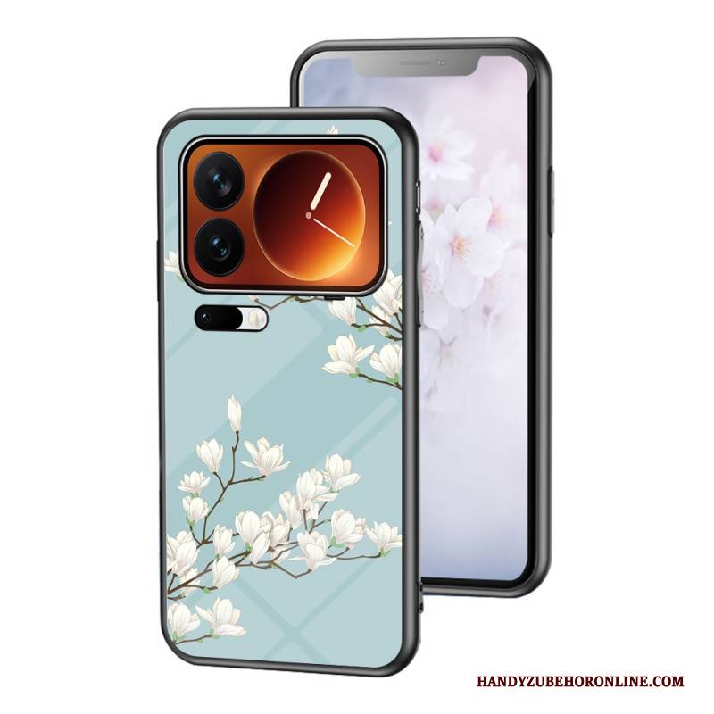 Hülle Für Xiaomi 17 Pro Blumenmuster Aus Gehärtetem Glas