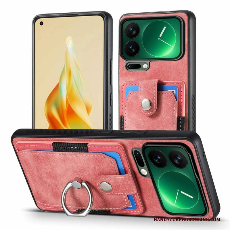 Hülle Für Xiaomi 17 Pro Ständer Und Kartenhalter In Lederoptik