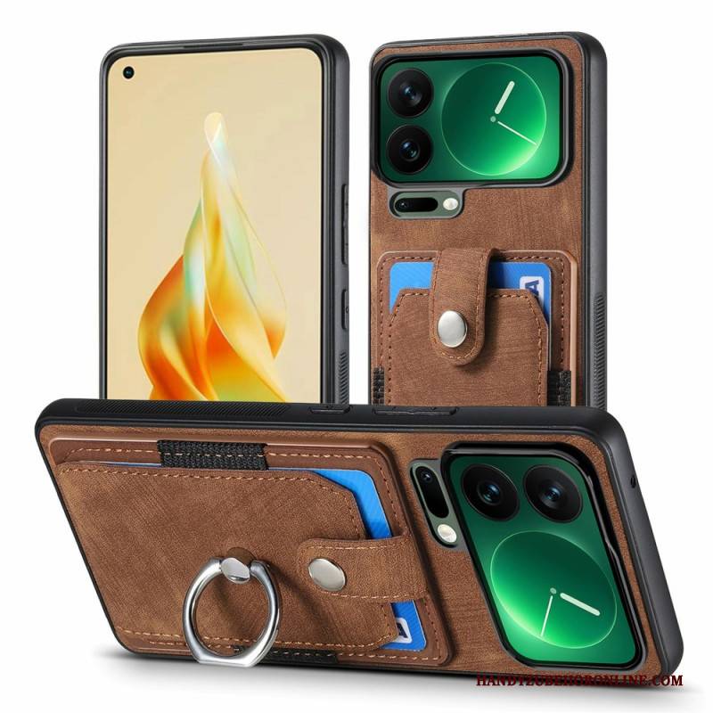 Hülle Für Xiaomi 17 Pro Ständer Und Kartenhalter In Lederoptik