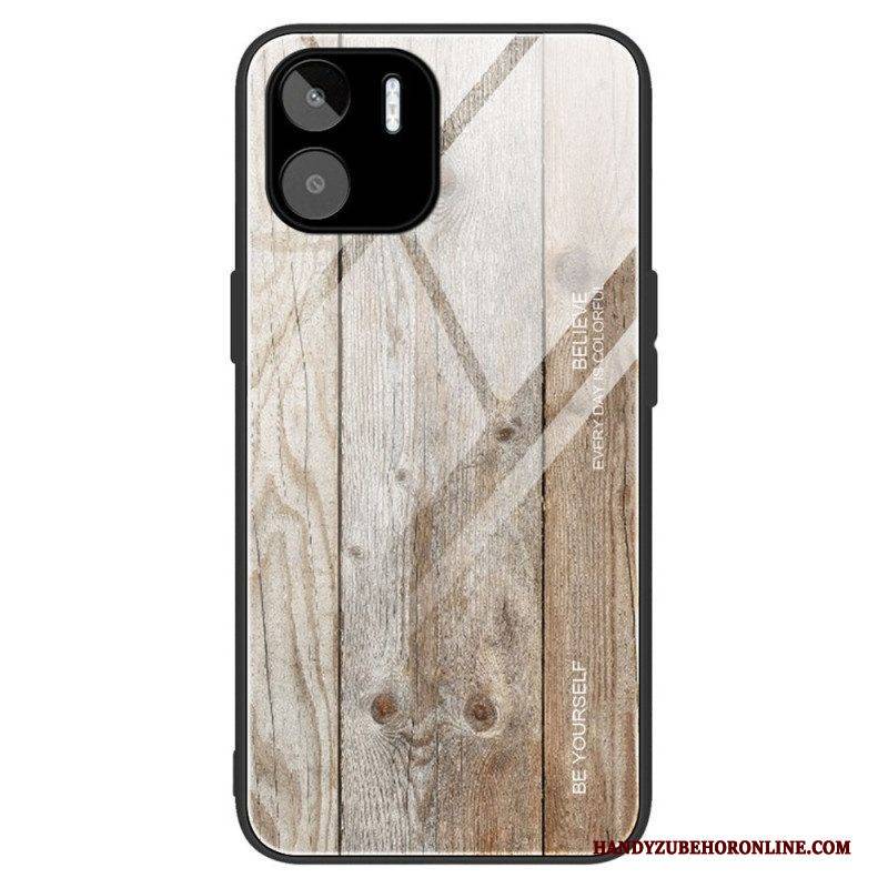 Hülle Für Xiaomi Redmi A1 Holzdesign Aus Gehärtetem Glas