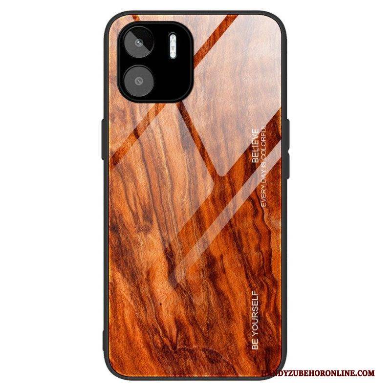 Hülle Für Xiaomi Redmi A1 Holzdesign Aus Gehärtetem Glas