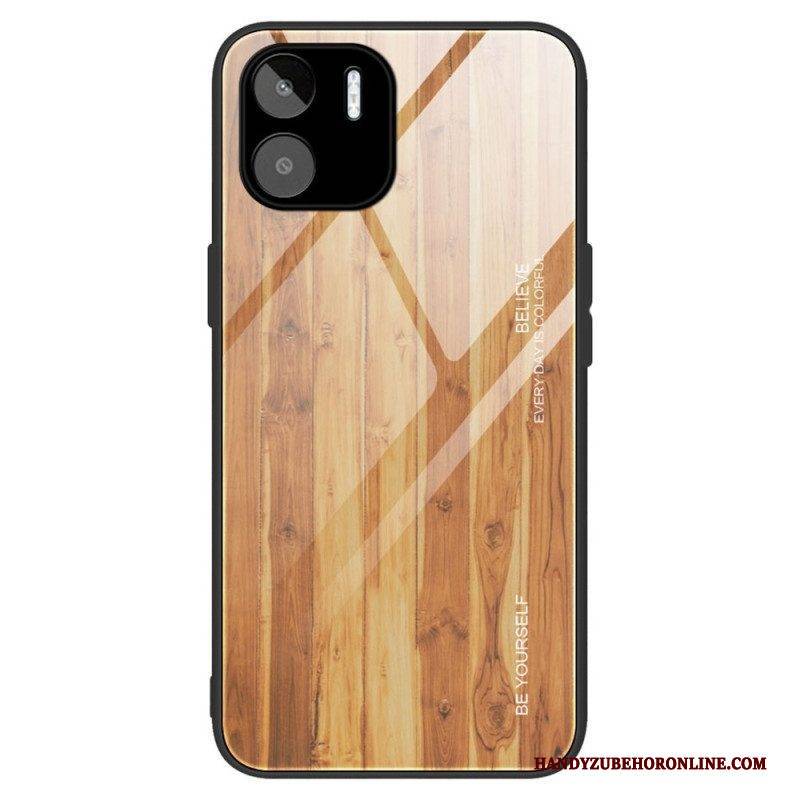 Hülle Für Xiaomi Redmi A1 Holzdesign Aus Gehärtetem Glas