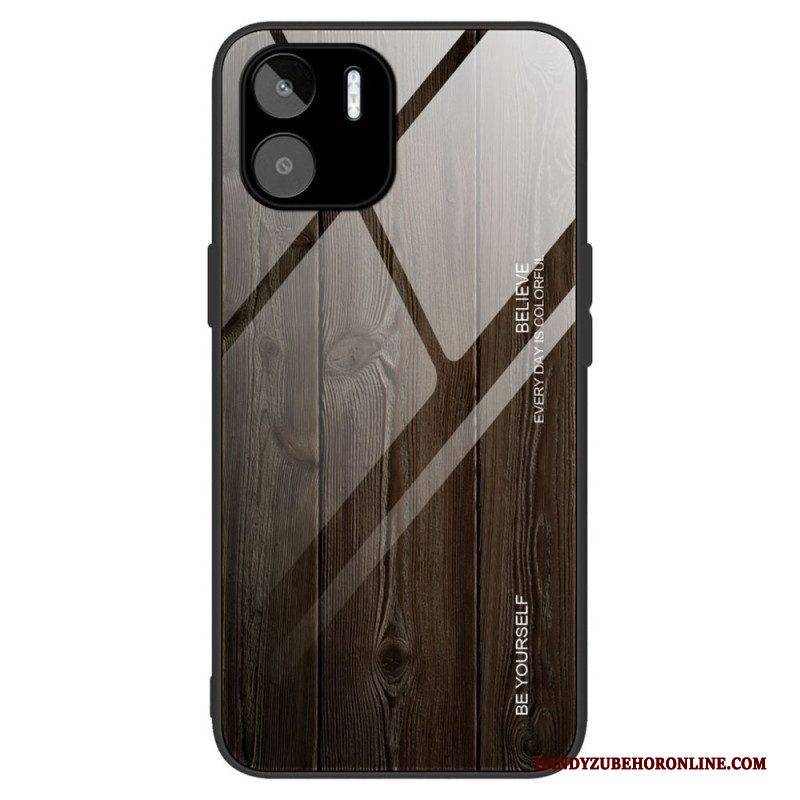 Hülle Für Xiaomi Redmi A1 Holzdesign Aus Gehärtetem Glas