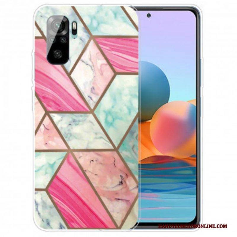Hülle Für Xiaomi Redmi Note 10 / 10S Marmor Mit Intensiver Geometrie
