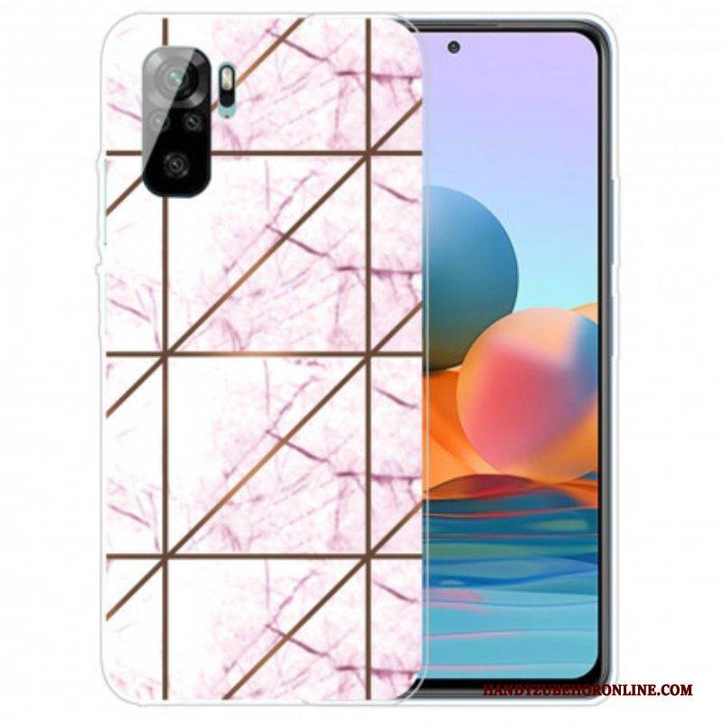 Hülle Für Xiaomi Redmi Note 10 / 10S Marmor Mit Intensiver Geometrie