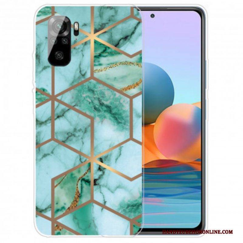 Hülle Für Xiaomi Redmi Note 10 / 10S Marmor Mit Intensiver Geometrie