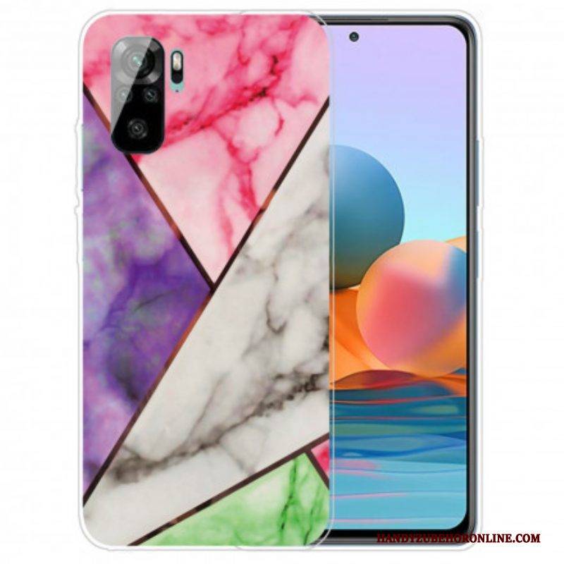 Hülle Für Xiaomi Redmi Note 10 / 10S Marmor Mit Intensiver Geometrie
