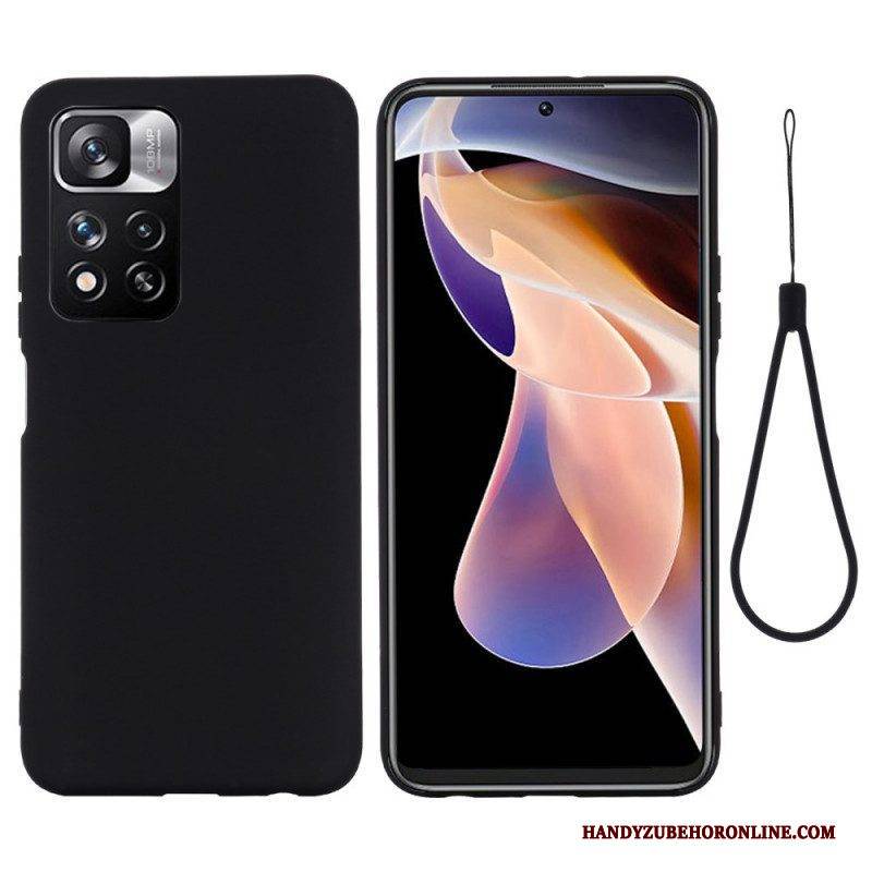 Hülle Für Xiaomi Redmi Note 11 Pro Plus 5G Flüssigsilikon Mit Lanyard