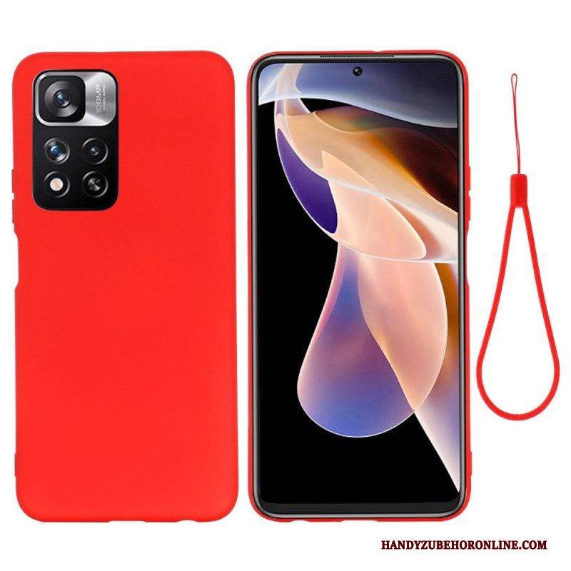 Hülle Für Xiaomi Redmi Note 11 Pro Plus 5G Flüssigsilikon Mit Lanyard