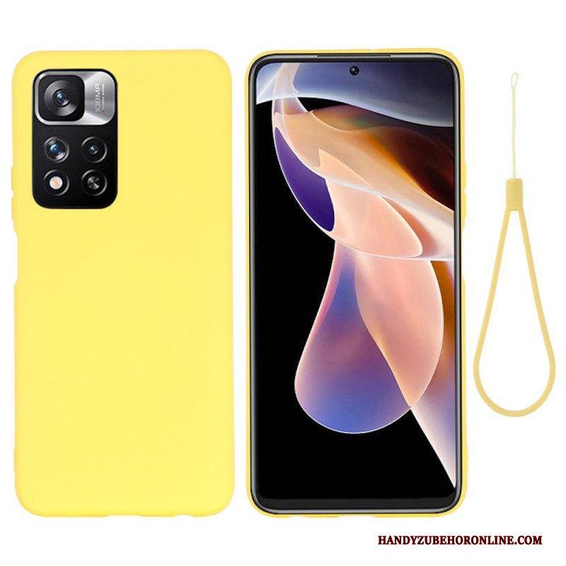 Hülle Für Xiaomi Redmi Note 11 Pro Plus 5G Flüssigsilikon Mit Lanyard