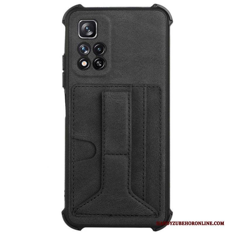 Hülle Für Xiaomi Redmi Note 11 Pro Plus 5G Lederständer Und Kartenhalter