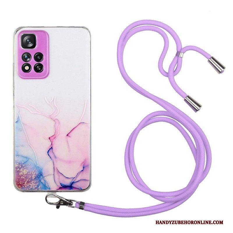 Hülle Für Xiaomi Redmi Note 11 Pro Plus 5G Mit Kordel Mit Marmorschnur