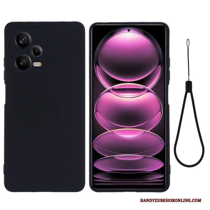 Hülle Für Xiaomi Redmi Note 12 Pro Flüssigsilikon Mit Lanyard