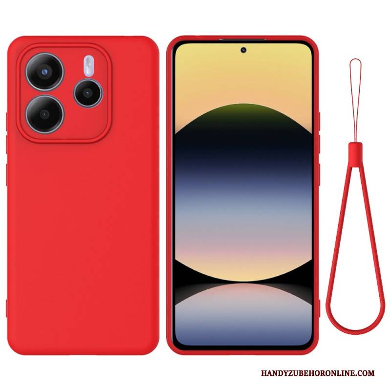 Hülle Für Xiaomi Redmi Note 14 5g Flüssigsilikon Mit Trageband