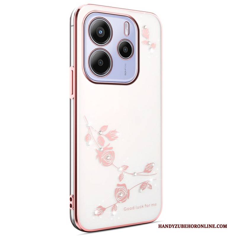 Hülle Für Xiaomi Redmi Note 14 5g Kadem Blumen Und Strasssteine