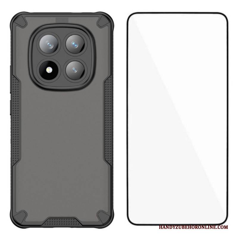 Hülle Für Xiaomi Redmi Note 14 Pro Plus 5g Halbtransparentes Silikon Mit Displayschutzfolie Aus Gehärtetem Glas