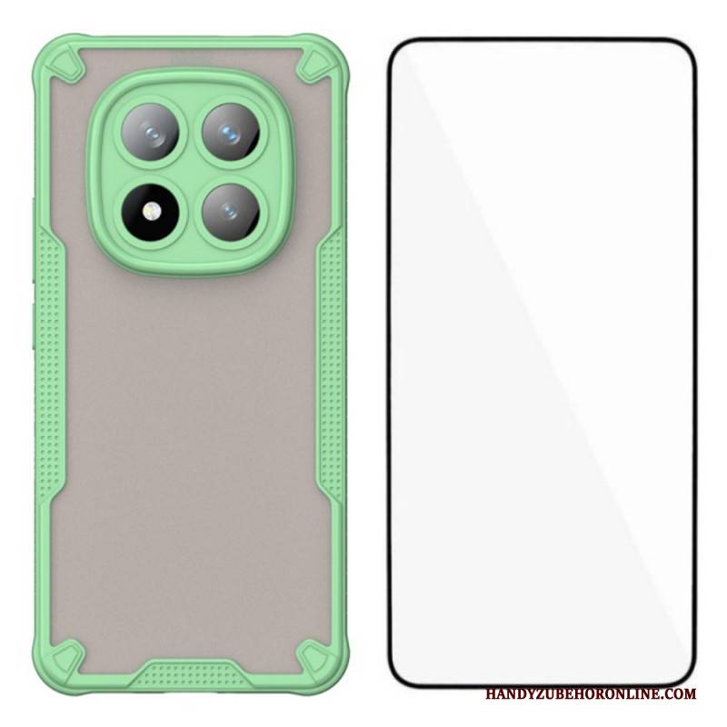 Hülle Für Xiaomi Redmi Note 14 Pro Plus 5g Halbtransparentes Silikon Mit Displayschutzfolie Aus Gehärtetem Glas