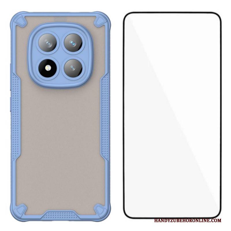 Hülle Für Xiaomi Redmi Note 14 Pro Plus 5g Halbtransparentes Silikon Mit Displayschutzfolie Aus Gehärtetem Glas