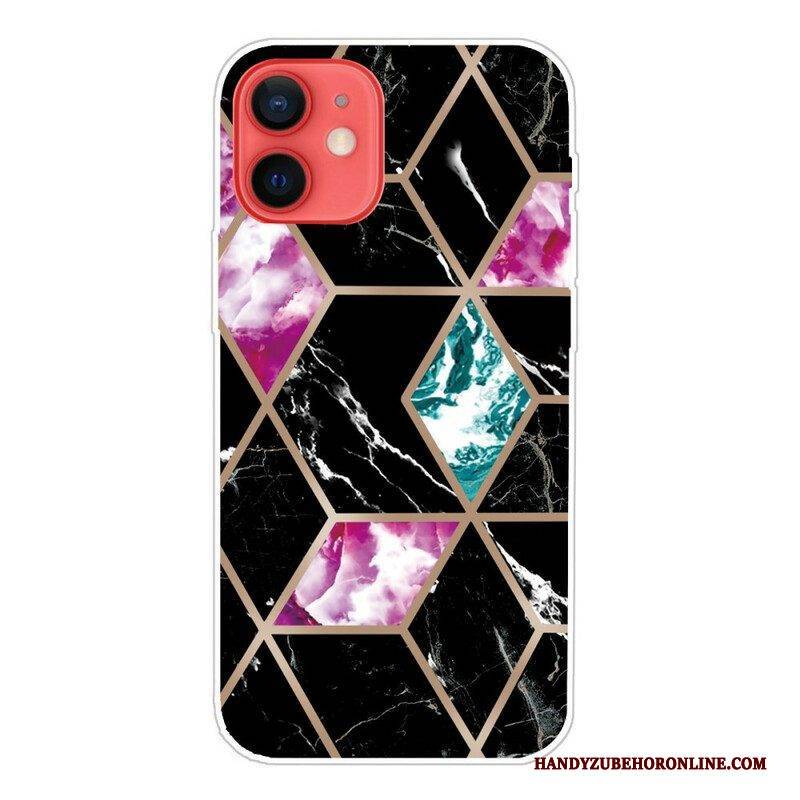 Hülle Für iPhone 13 Mini Variabler Geometrischer Marmor