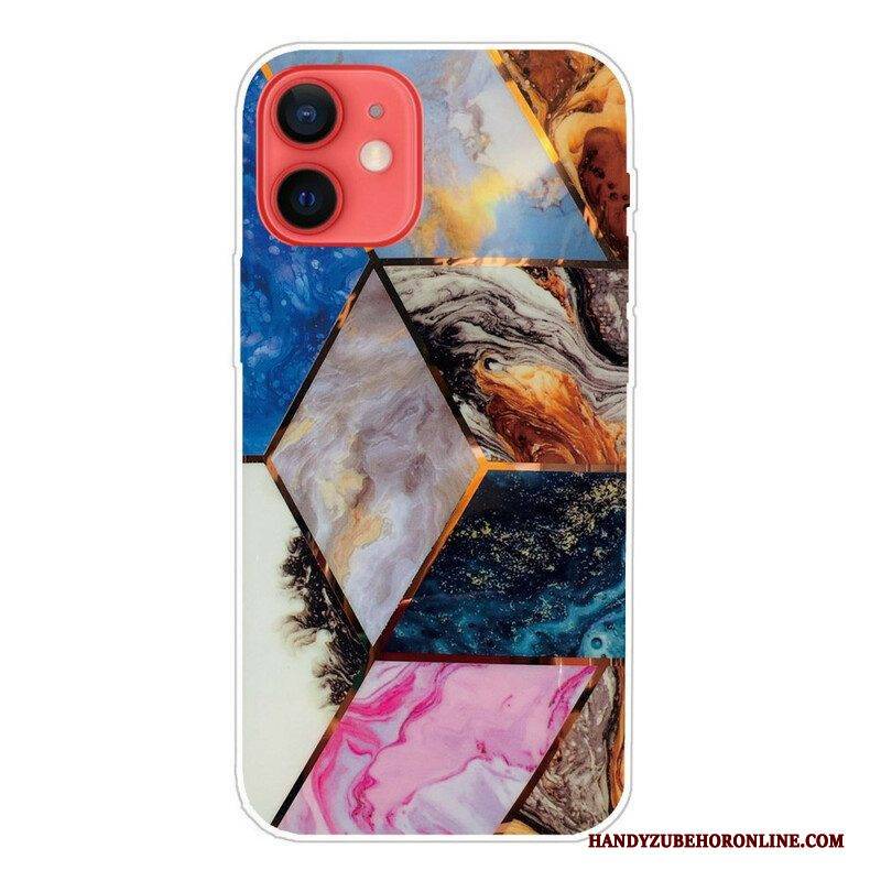 Hülle Für iPhone 13 Mini Variabler Geometrischer Marmor