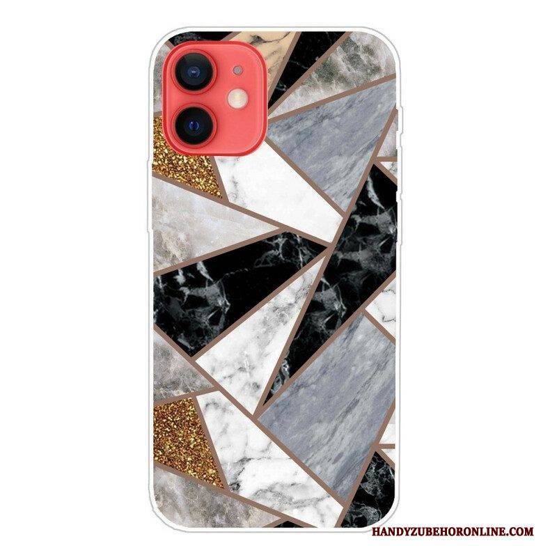 Hülle Für iPhone 13 Mini Variabler Geometrischer Marmor