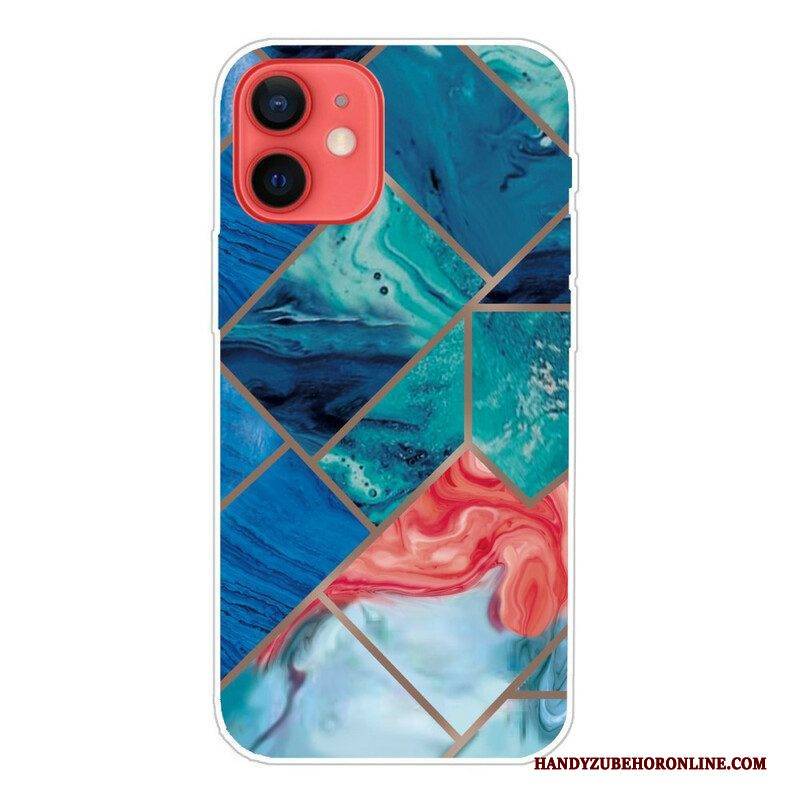 Hülle Für iPhone 13 Mini Variabler Geometrischer Marmor