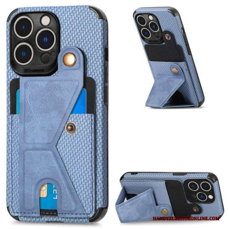 Hülle Für iPhone 14 Pro Kartenhalterhalterung Aus Kohlefaser