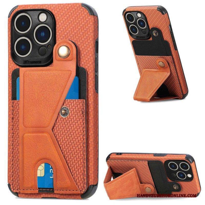 Hülle Für iPhone 14 Pro Kartenhalterhalterung Aus Kohlefaser