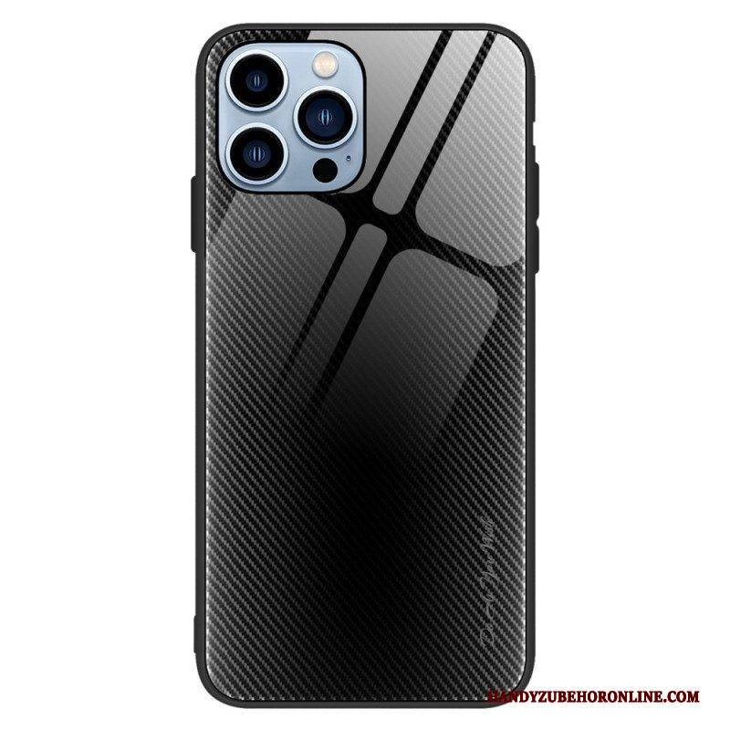 Hülle Für iPhone 14 Pro Klassisches Gehärtetes Kohlefaserglas